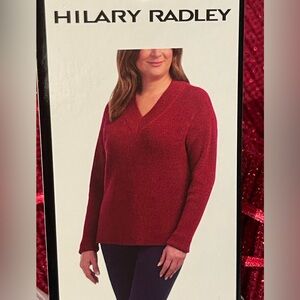 M: Hilary Radley Sparkly V Neck long sleeve sweater